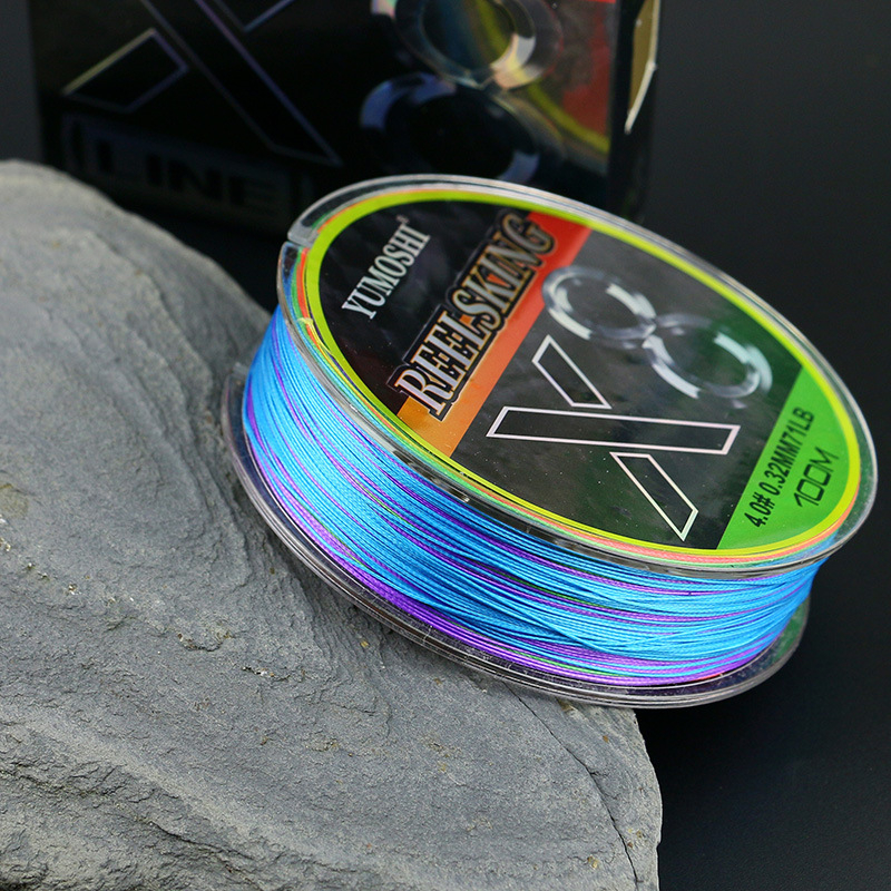 8 šķiedru PE zvejas līnija garajiem metieniem, galvenā līnija, augsta vilces izturība, berzes izturība, pret kodumiem