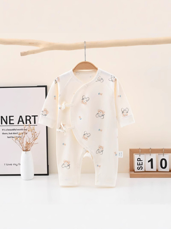 Overál baba, 100% pamut, csont nélküli dizájn, hosszú ujjak, újszülött 0–1 év, tavasz és ősz