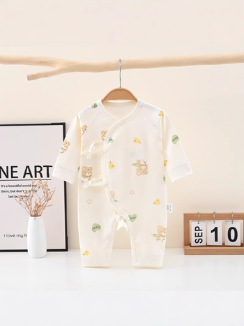 Overál baba, 100% pamut, csont nélküli dizájn, hosszú ujjak, újszülött 0–1 év, tavasz és ősz
