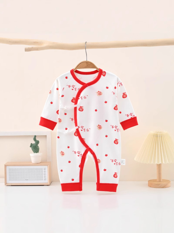 Overál baba, 100% pamut, csont nélküli dizájn, hosszú ujjak, újszülött 0–1 év, tavasz és ősz