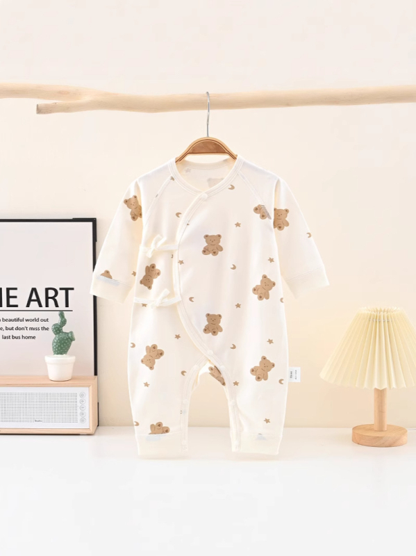 Overál baba, 100% pamut, csont nélküli dizájn, hosszú ujjak, újszülött 0–1 év, tavasz és ősz