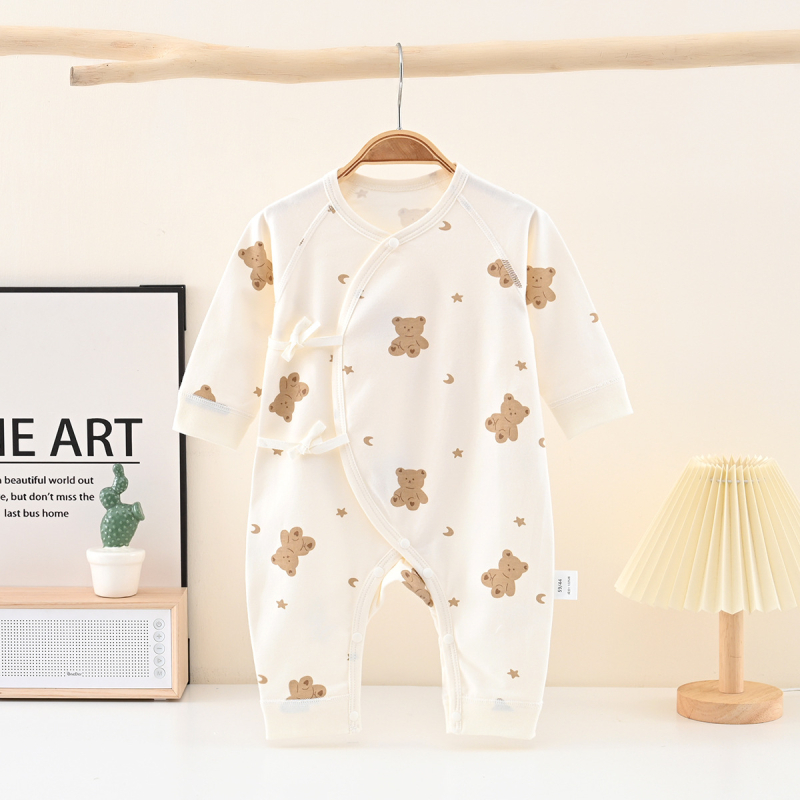 Overál baba, 100% pamut, csont nélküli dizájn, hosszú ujjak, újszülött 0–1 év, tavasz és ősz