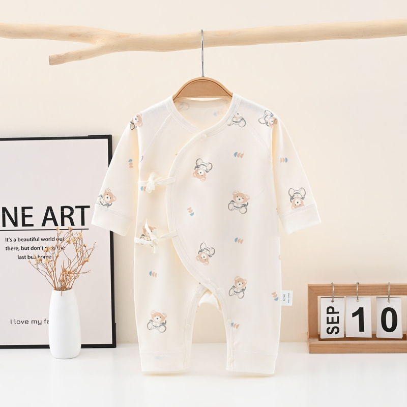 Overál baba, 100% pamut, csont nélküli dizájn, hosszú ujjak, újszülött 0–1 év, tavasz és ősz