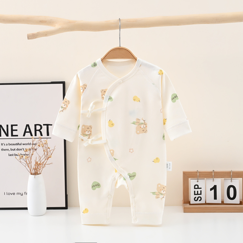 Overál baba, 100% pamut, csont nélküli dizájn, hosszú ujjak, újszülött 0–1 év, tavasz és ősz