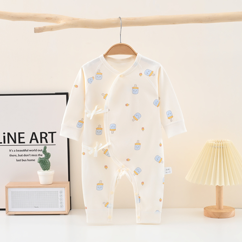 Overál baba, 100% pamut, csont nélküli dizájn, hosszú ujjak, újszülött 0–1 év, tavasz és ősz