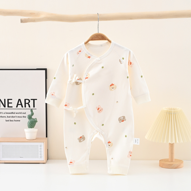 Overál baba, 100% pamut, csont nélküli dizájn, hosszú ujjak, újszülött 0–1 év, tavasz és ősz