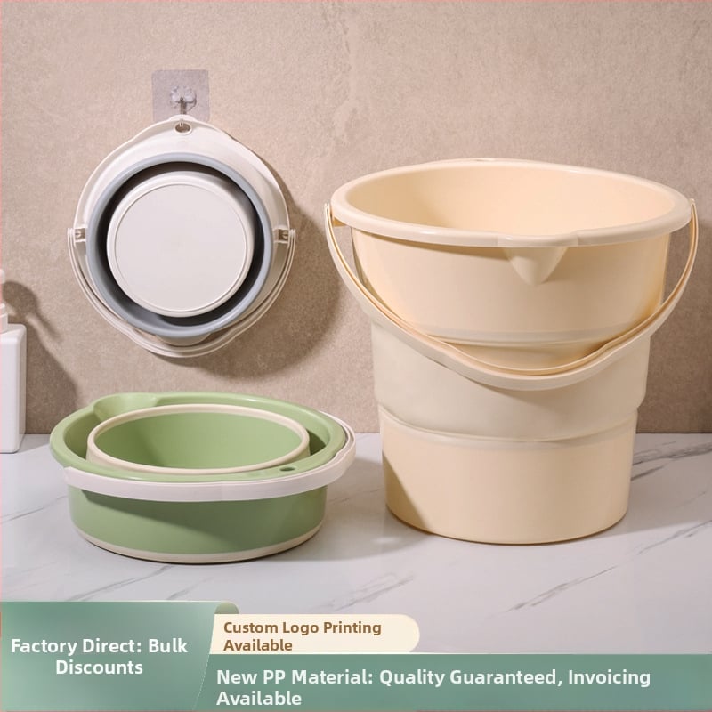 Kokkupandav ämber veega kempingu jaoks — TPE materjal, ümmargune kuju, aktiivne käepide, sobib külmale ja kuumale veele