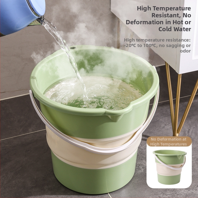 Skládací vedro na vodu pre kemping — TPE materiál, kruhový tvar, praktická rukoväť, vhodné pre studenú aj horúcu vodu