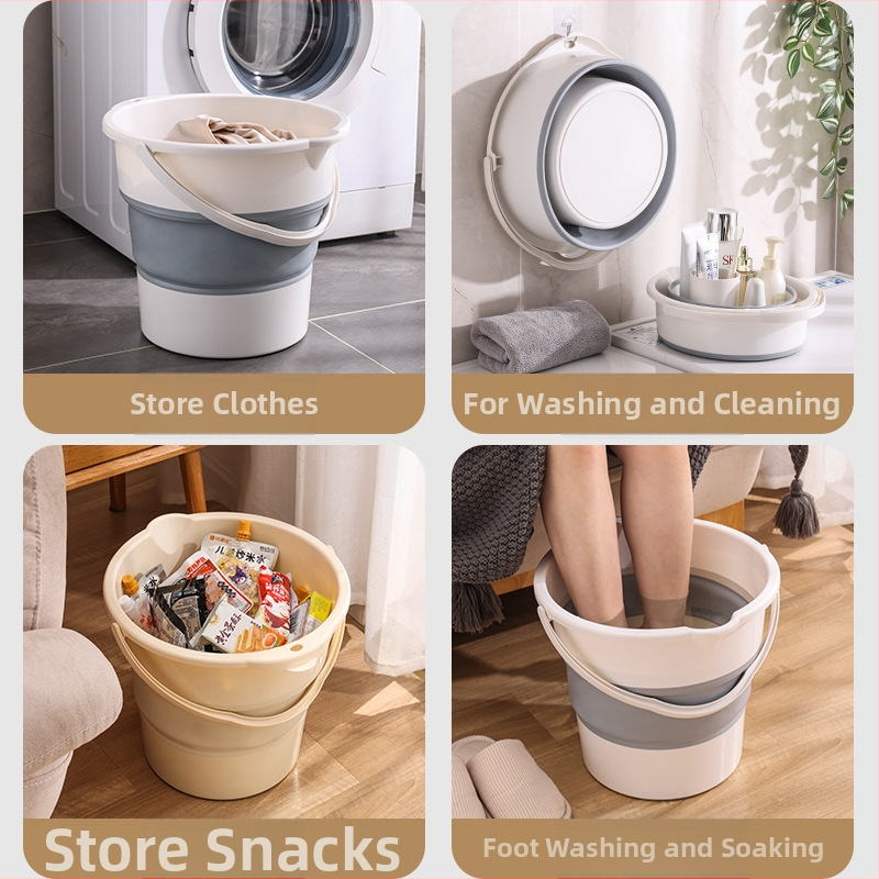 Skládací vedro na vodu pre kemping — TPE materiál, kruhový tvar, praktická rukoväť, vhodné pre studenú aj horúcu vodu