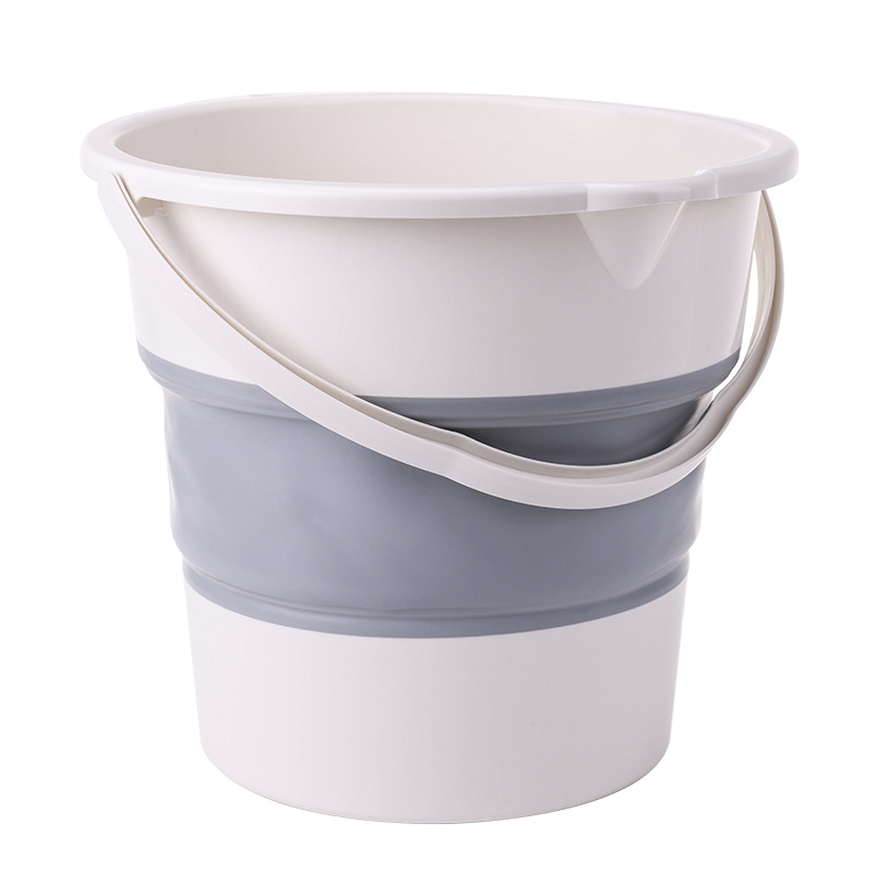 Kokkupandav ämber veega kempingu jaoks — TPE materjal, ümmargune kuju, aktiivne käepide, sobib külmale ja kuumale veele