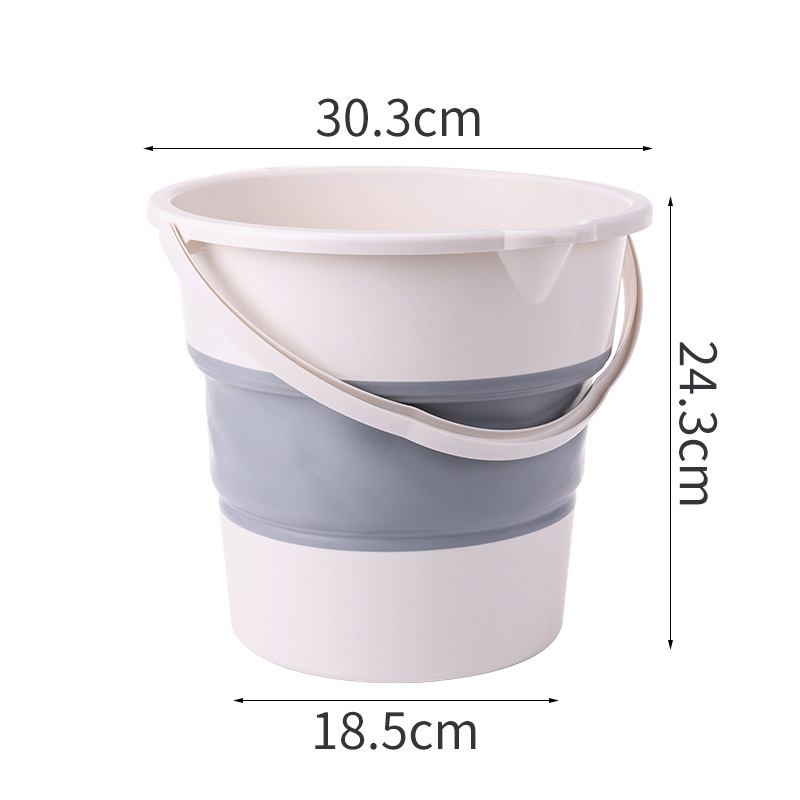 Kokkupandav ämber veega kempingu jaoks — TPE materjal, ümmargune kuju, aktiivne käepide, sobib külmale ja kuumale veele