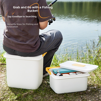 Kvadrātveida āra makšķerēšanas spainis ar rokturi, plastmasas ūdens uzglabāšanas spainis, piemērots ceļojumiem un mājas makšķerēšanai