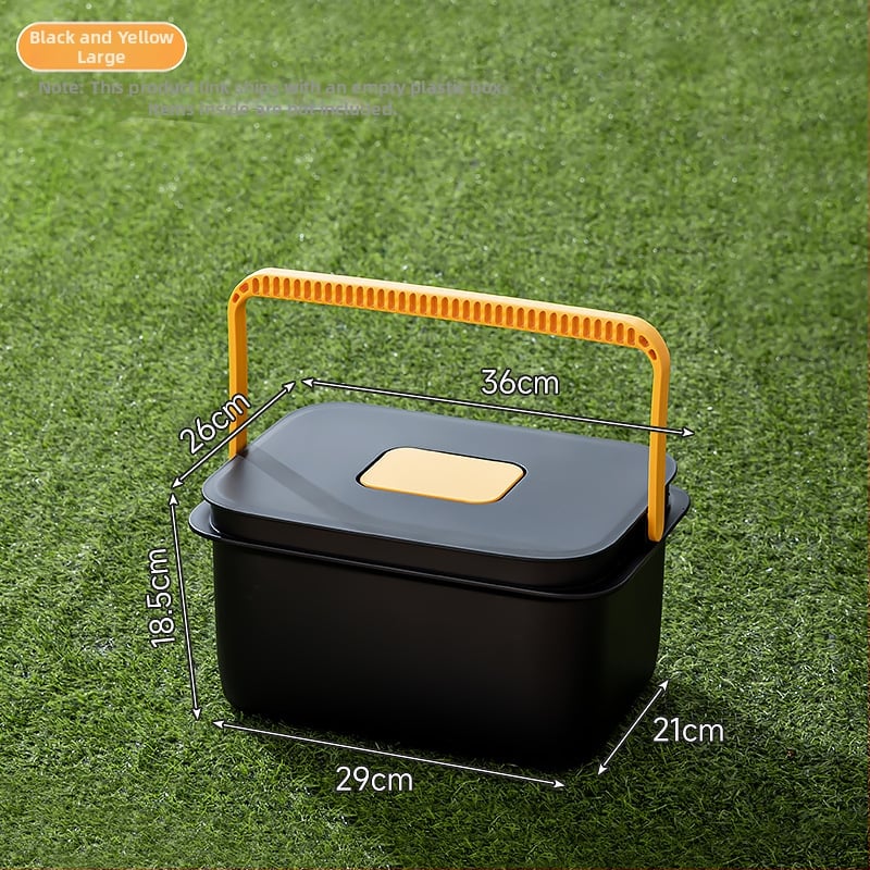 Kvadrātveida āra makšķerēšanas spainis ar rokturi, plastmasas ūdens uzglabāšanas spainis, piemērots ceļojumiem un mājas makšķerēšanai