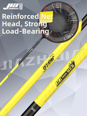 Karbona zvejas tīkla nūja komplekts ar teleskopisko kātu un tīkla galvu – pilns komplekts, smalks tīkls