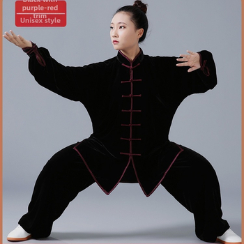 Unisex Tai Chi odjeća – baršunata tkanina, poliester 95%, jednofarbni uzorak