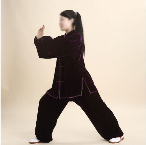 Unisex Tai Chi odjeća – baršunata tkanina, poliester 95%, jednofarbni uzorak