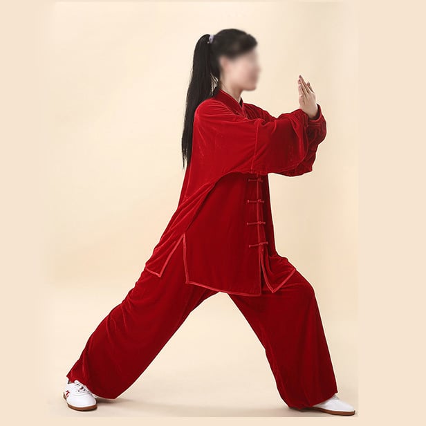 Unisex Tai Chi odjeća – baršunata tkanina, poliester 95%, jednofarbni uzorak