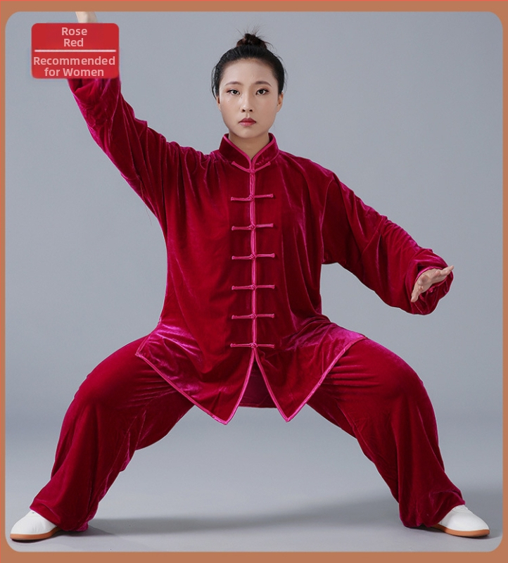 Unisex Tai Chi odjeća – baršunata tkanina, poliester 95%, jednofarbni uzorak