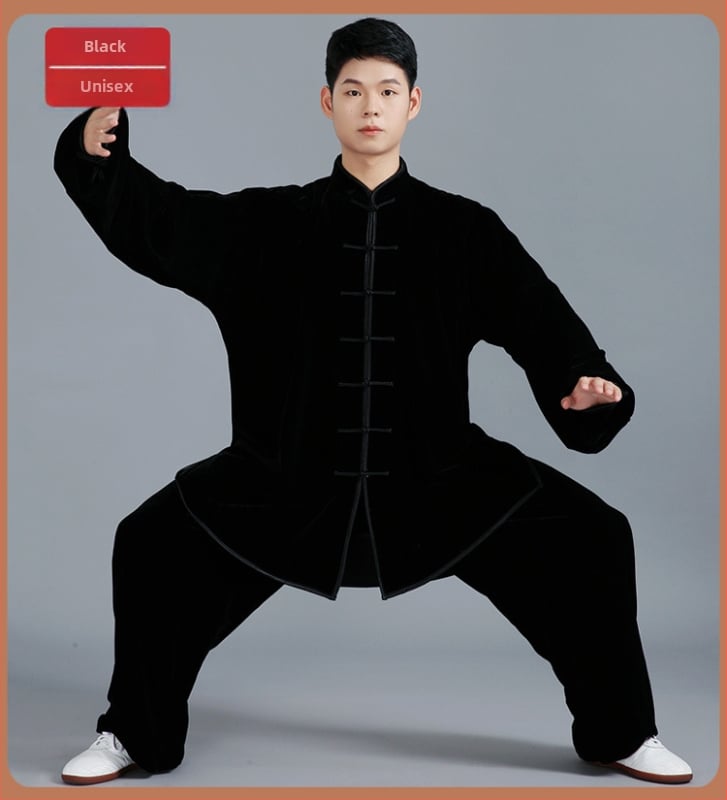 Unisex Tai Chi odjeća – baršunata tkanina, poliester 95%, jednofarbni uzorak