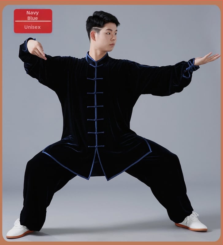 Unisex Tai Chi odjeća – baršunata tkanina, poliester 95%, jednofarbni uzorak