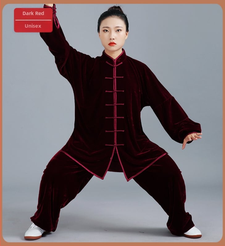 Unisex Tai Chi odjeća – baršunata tkanina, poliester 95%, jednofarbni uzorak