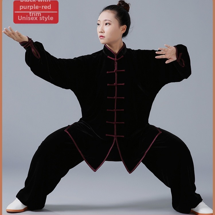 Unisex Tai Chi odjeća – baršunata tkanina, poliester 95%, jednofarbni uzorak