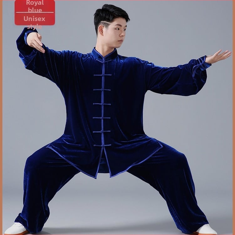 Unisex Tai Chi odjeća – baršunata tkanina, poliester 95%, jednofarbni uzorak