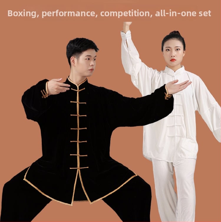 Unisex Tai Chi odjeća – baršunata tkanina, poliester 95%, jednofarbni uzorak