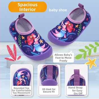 Vaikų vandens bateliai vandens parkams, žemas viršus, TPR padas, TPR vidpadis, tinklinis įdėklas