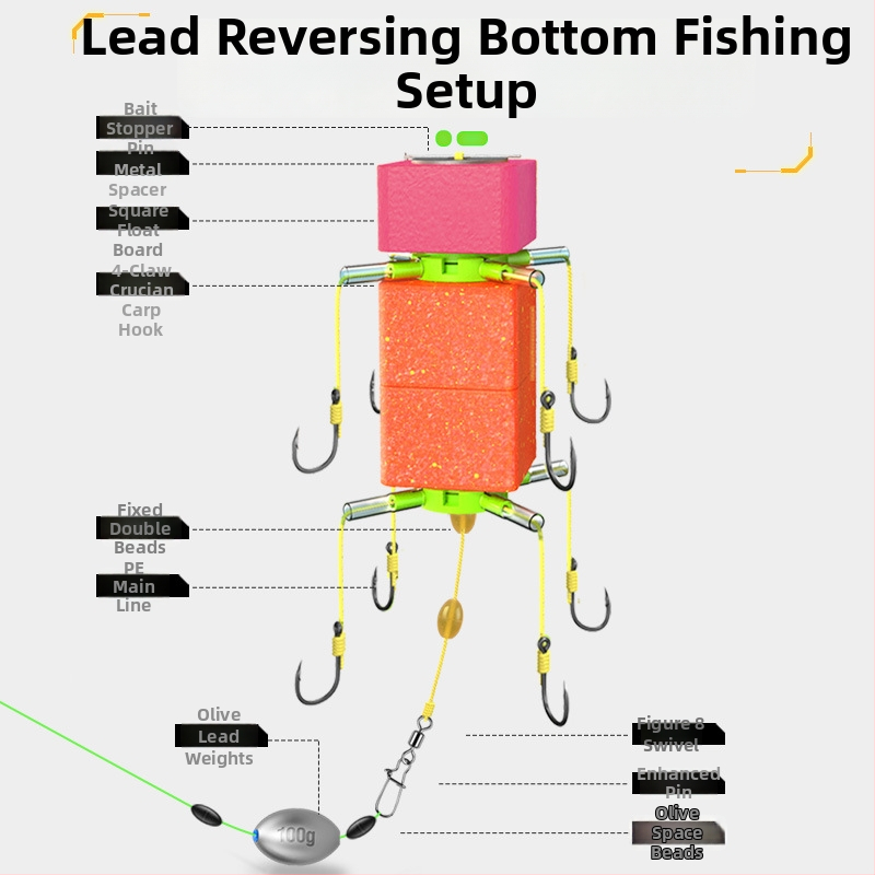 Flip hook zvejas komplekts ar kvadrātveida āķiem, āķi ar dūrēm, izmēri 9–15, Upper class