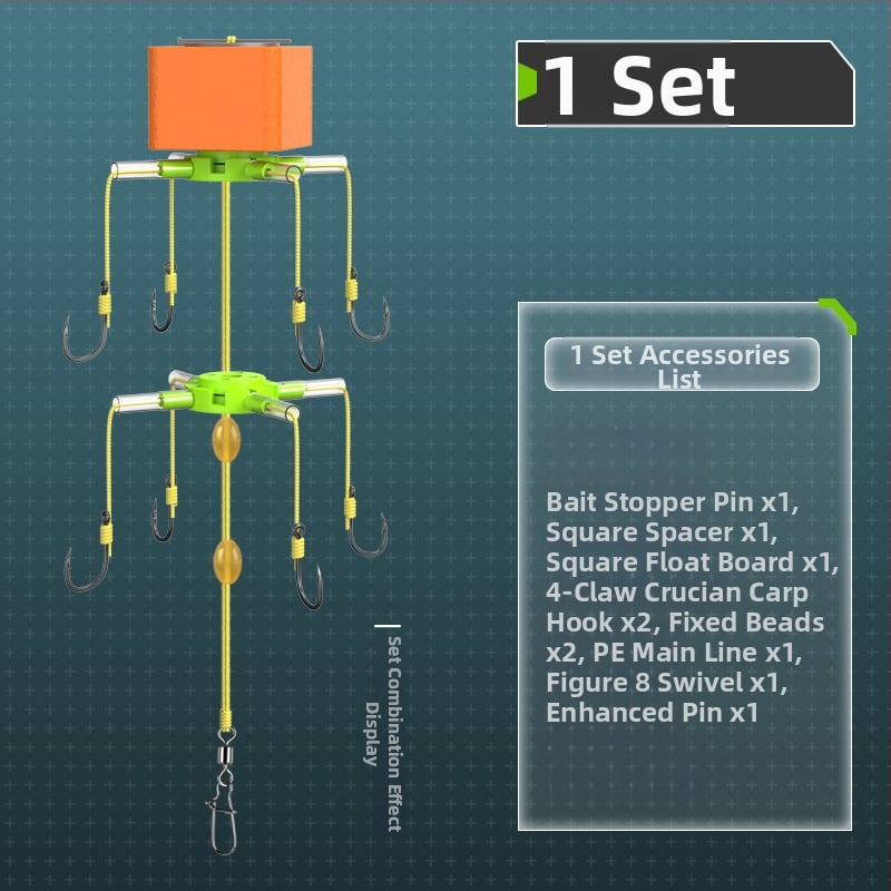 Flip hook zvejas komplekts ar kvadrātveida āķiem, āķi ar dūrēm, izmēri 9–15, Upper class