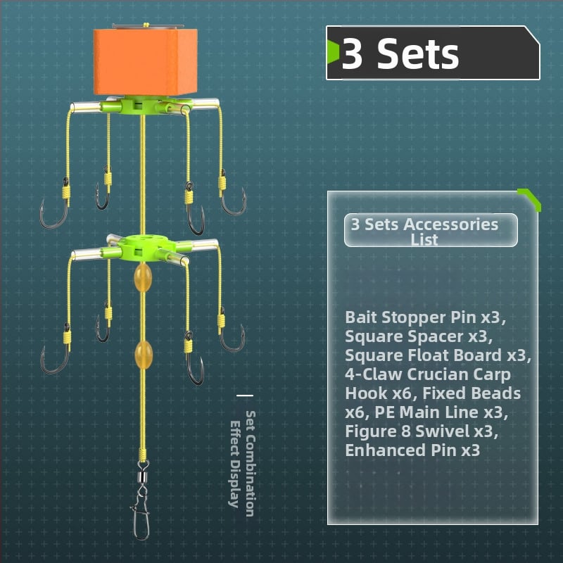 Flip hook zvejas komplekts ar kvadrātveida āķiem, āķi ar dūrēm, izmēri 9–15, Upper class