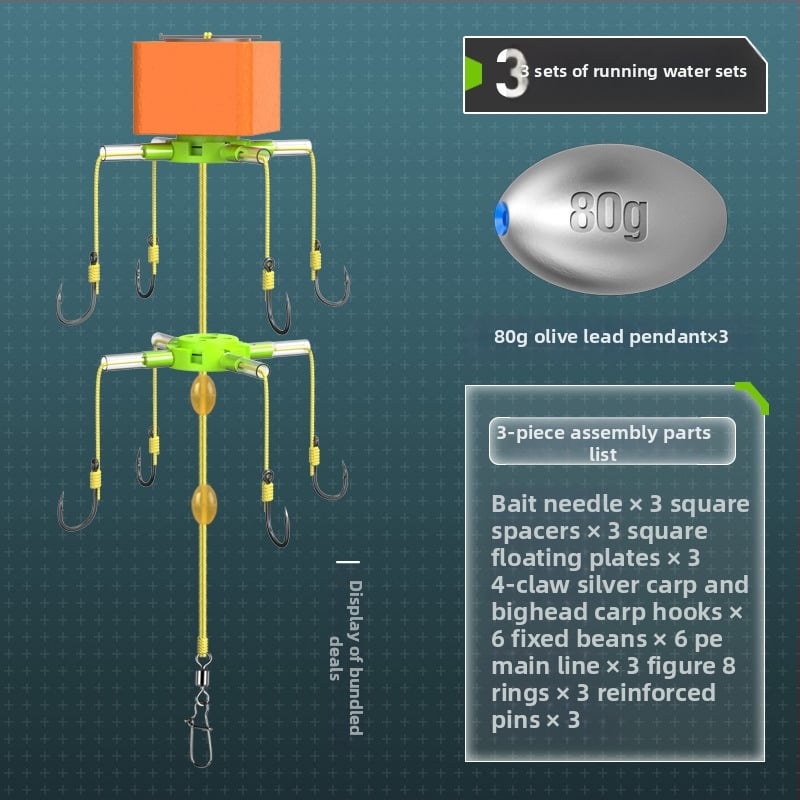 Flip hook zvejas komplekts ar kvadrātveida āķiem, āķi ar dūrēm, izmēri 9–15, Upper class