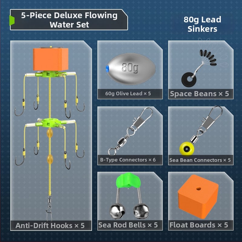 Flip hook zvejas komplekts ar kvadrātveida āķiem, āķi ar dūrēm, izmēri 9–15, Upper class