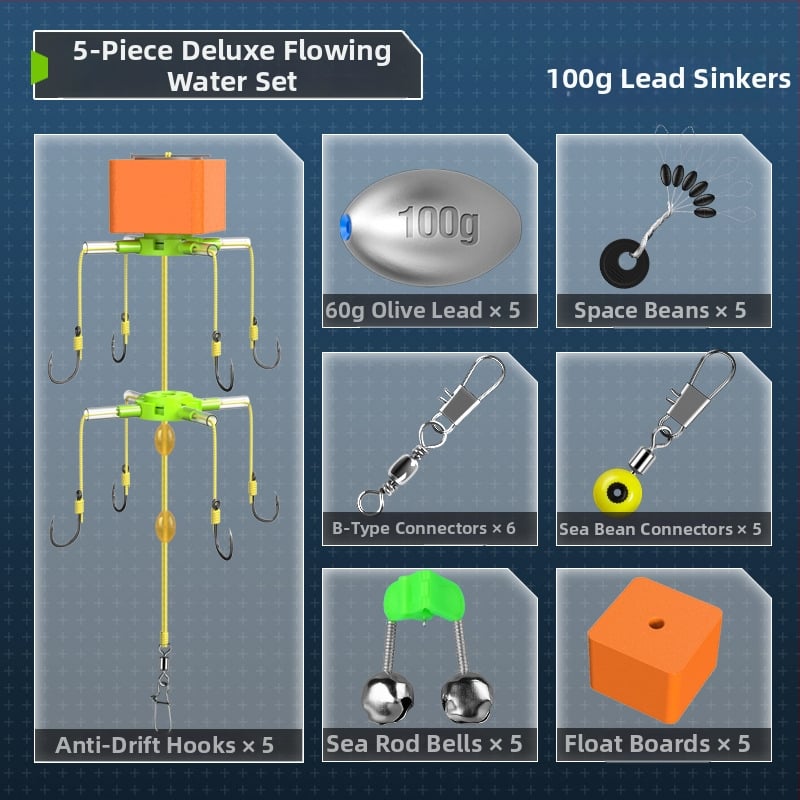 Flip hook zvejas komplekts ar kvadrātveida āķiem, āķi ar dūrēm, izmēri 9–15, Upper class