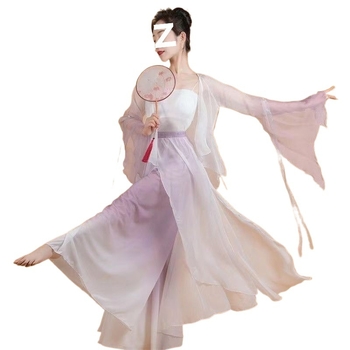 Costum clasic de dans, în stil Hanfu pentru antrenament și reprezentație, unisex, primăvara 2025