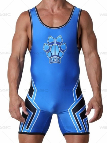 Costum de lupte dintr-o bucată pentru băieți, țesătură nylon-spandex (Lycra)