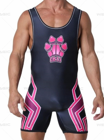 Costum de lupte dintr-o bucată pentru băieți, țesătură nylon-spandex (Lycra)