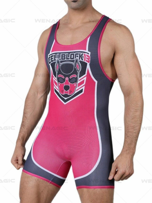 Costum de lupte dintr-o bucată pentru băieți, țesătură nylon-spandex (Lycra)