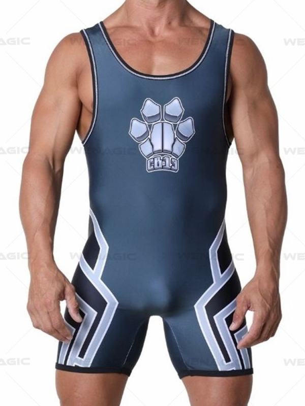 Costum de lupte dintr-o bucată pentru băieți, țesătură nylon-spandex (Lycra)