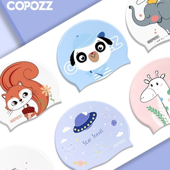 Dječja silikon kapa za plivanje sa zaštitom za uši, pogodna za dugu kosu, vodootporna, s tiskanim uzorkom