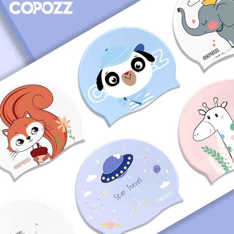 Dječja silikon kapa za plivanje sa zaštitom za uši, pogodna za dugu kosu, vodootporna, s tiskanim uzorkom