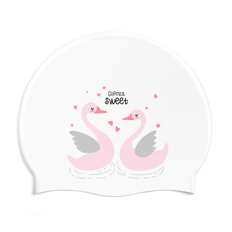 Dječja silikon kapa za plivanje sa zaštitom za uši, pogodna za dugu kosu, vodootporna, s tiskanim uzorkom