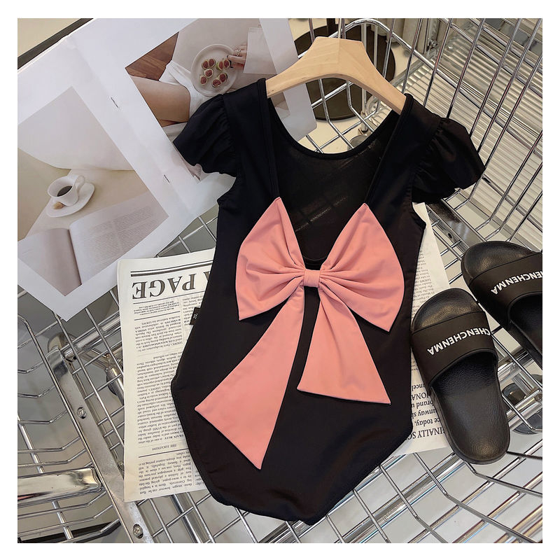 Meitenēm paredzēti viengabala peldkostīms ar lentīti, vasara 2024, vecuma 1–3 gadi