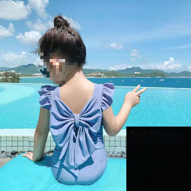 Meitenēm paredzēti viengabala peldkostīms ar lentīti, vasara 2024, vecuma 1–3 gadi