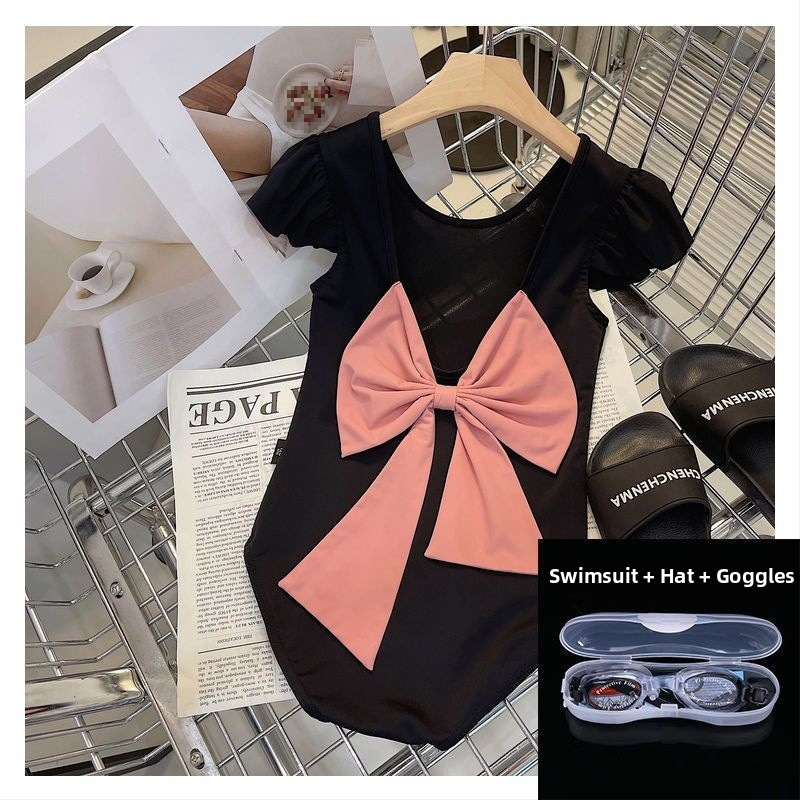 Meitenēm paredzēti viengabala peldkostīms ar lentīti, vasara 2024, vecuma 1–3 gadi