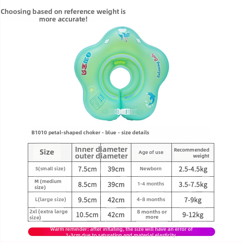 Dječji napuhnjeni plivački prsten s motivom latica, PVC, pogodna za plivanje i hodanje u vodi