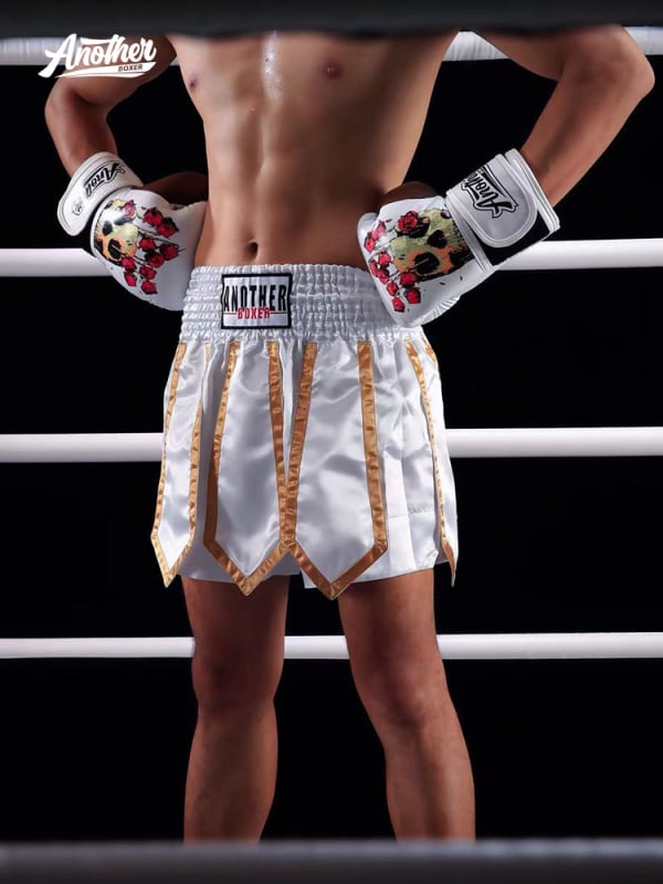 Uniszex Muay Thai/MMA edzőshortok szalagdíszítéssel, 100% poliészter