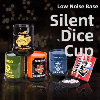 Set čašica za mućkanje kockica u obliku uljne bačve za bar i kućnu upotrebu, od plastike i željeza, tihi shaker sa sitom, za uzrast 14+, blister pakiranje