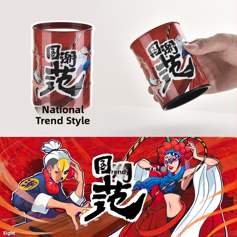 Set čašica za mućkanje kockica u obliku uljne bačve za bar i kućnu upotrebu, od plastike i željeza, tihi shaker sa sitom, za uzrast 14+, blister pakiranje